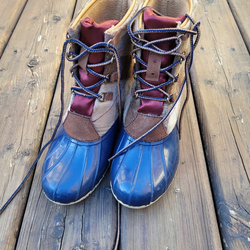 Upcycled duck boots